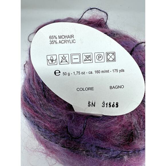 La Buttega Del Filato Fettuccini Yarn 2 x 50 g balls 65% Mohair Made in Italy - Picture 5 of 7